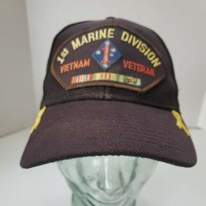 Vintage Nissan Cap 1st Marine Divison Vietnam Veteran Adjustable